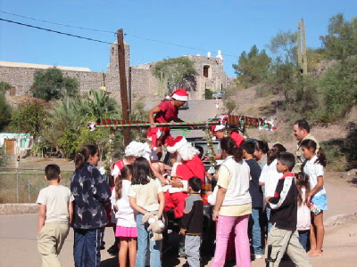 school kids gather