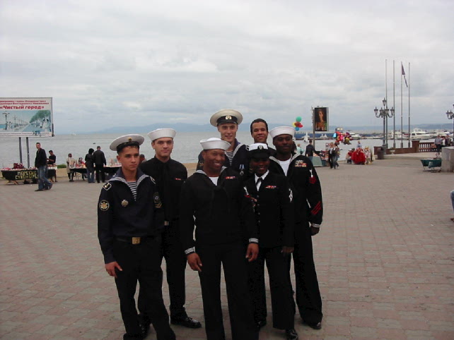 Russian and U.S. sailors