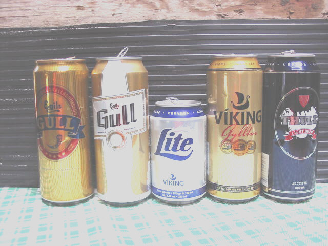 A Selection of Beer Cans from Iceland