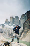 Al at the summit of Torres del Paine, Chile